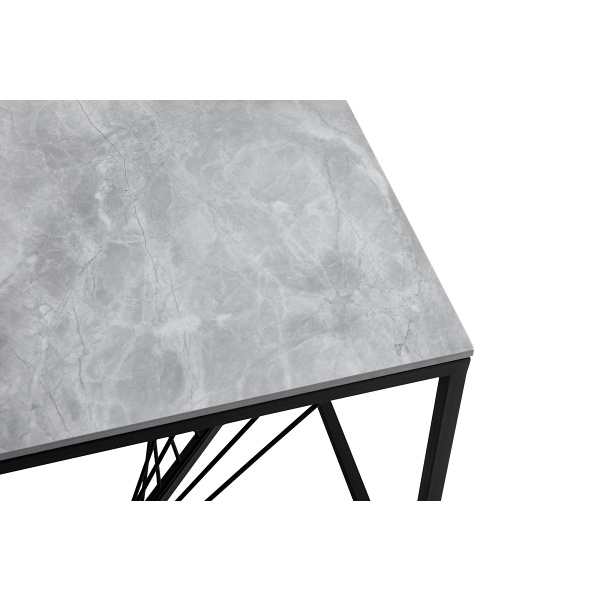 Ława INFINITY 2 KWADRAT, , popielaty marmur / czarny - Halmar