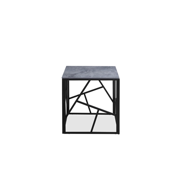 Ława UNIVERSE 2 KWADRAT , popielaty marmur / czarny - Halmar