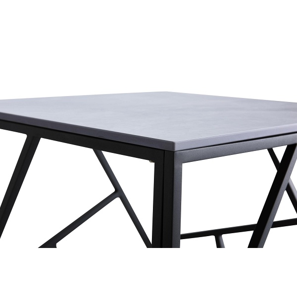 Ława UNIVERSE 2 KWADRAT , popielaty marmur / czarny - Halmar