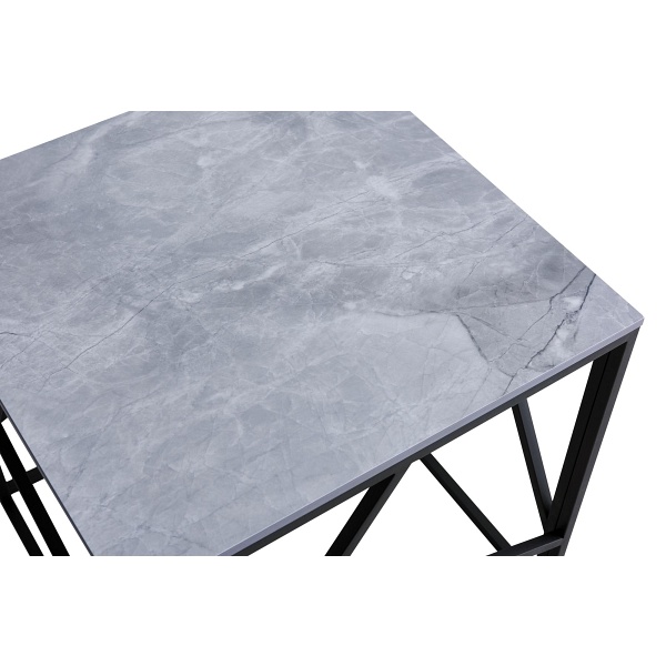 Ława UNIVERSE 2 KWADRAT , popielaty marmur / czarny - Halmar