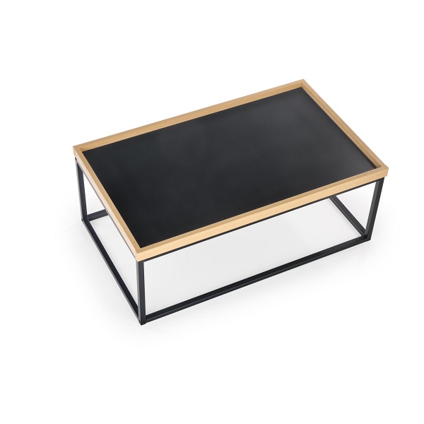 Ława VESPA blat naturalny, nogi: czarny - Halmar