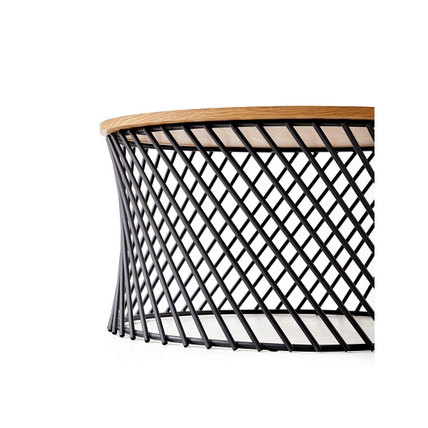 Ława MINERWA 2 blat - dąb złoty, stelaż - czarny - Halmar