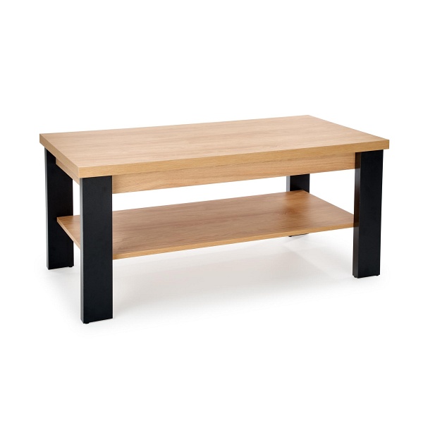 Ława JENNA blat: hikora naturalna, nogi: czarny - Halmar