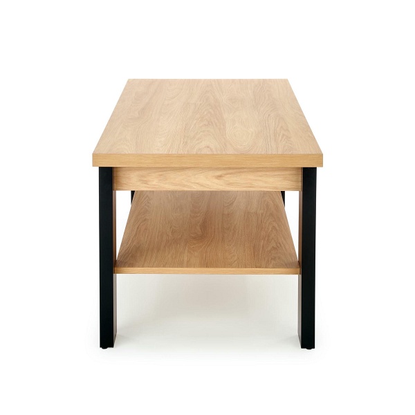 Ława JENNA blat: hikora naturalna, nogi: czarny - Halmar