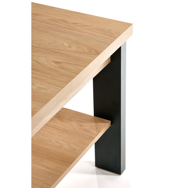 Ława JENNA blat: hikora naturalna, nogi: czarny - Halmar