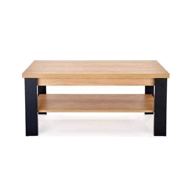 Ława JENNA blat: hikora naturalna, nogi: czarny - Halmar