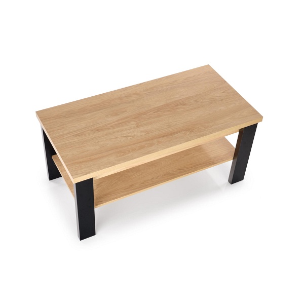 Ława JENNA blat: hikora naturalna, nogi: czarny - Halmar
