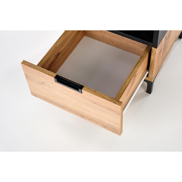 Szafka SILVIA nocna, dąb wotan - czarny - Halmar