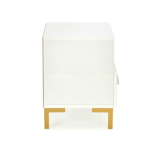 Szafka SILVIA nocna, biały - złoty - Halmar