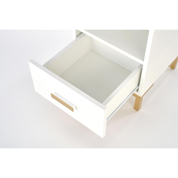 Szafka SILVIA nocna, biały - złoty - Halmar