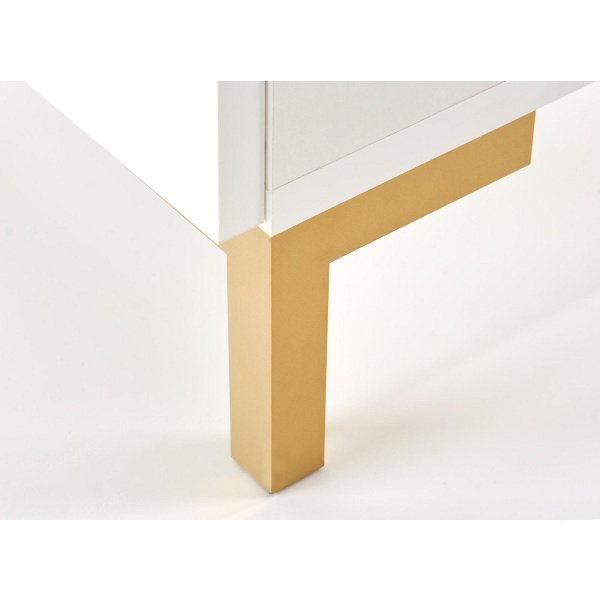 Szafka SILVIA nocna, biały - złoty - Halmar