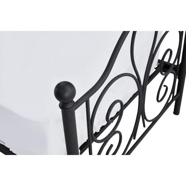 Łóżko PANAMA 90 cm metalowe czarny - Halmar