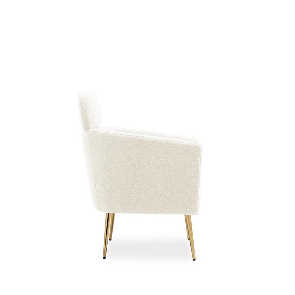 Fotel MELISA wypoczynkowy kremowy / złoty - Halmar