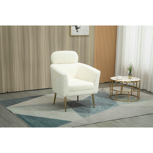 Fotel MELISA wypoczynkowy kremowy / złoty - Halmar