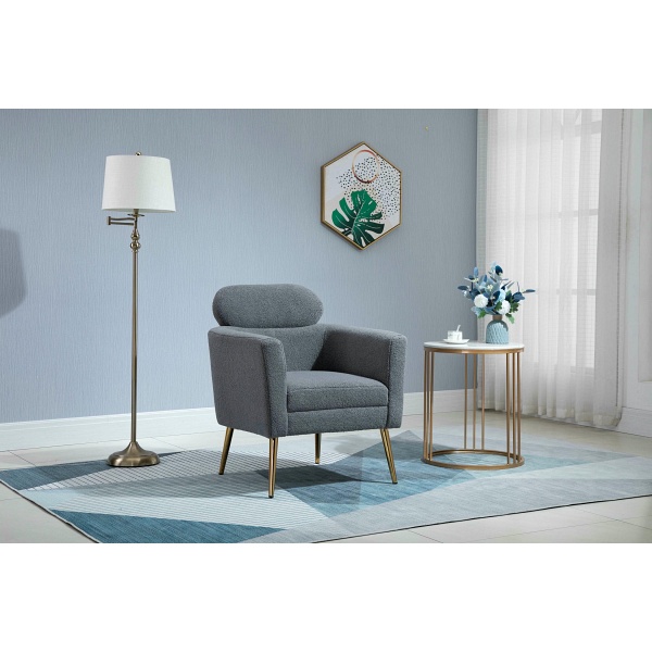 Fotel MELISA wypoczynkowy popielaty / złoty - Halmar