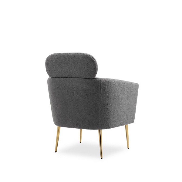 Fotel MELISA wypoczynkowy popielaty / złoty - Halmar