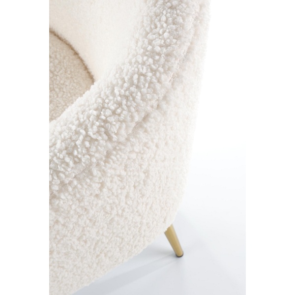 Fotel GRIFON wypoczynkowy kremowy / złoty - Halmar