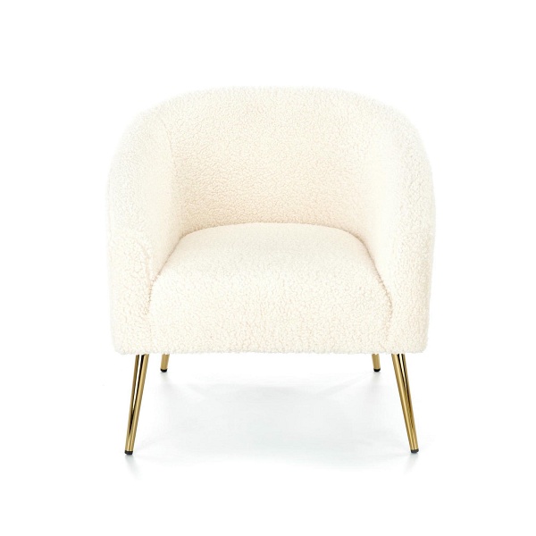 Fotel GRIFON wypoczynkowy kremowy / złoty - Halmar