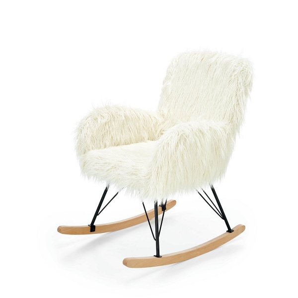 Fotel AUSTIN wypoczynkowy kremowy / czarny / naturalny - Halmar