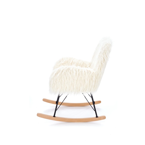 Fotel AUSTIN wypoczynkowy kremowy / czarny / naturalny - Halmar