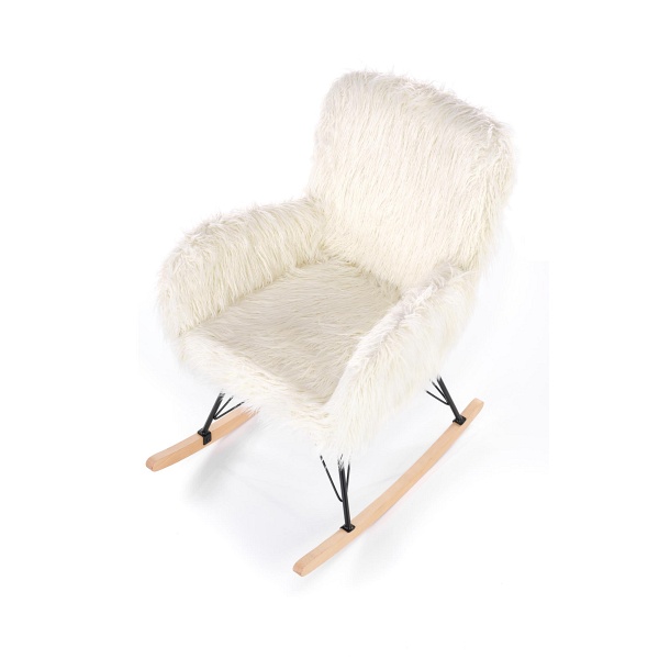 Fotel AUSTIN wypoczynkowy kremowy / czarny / naturalny - Halmar