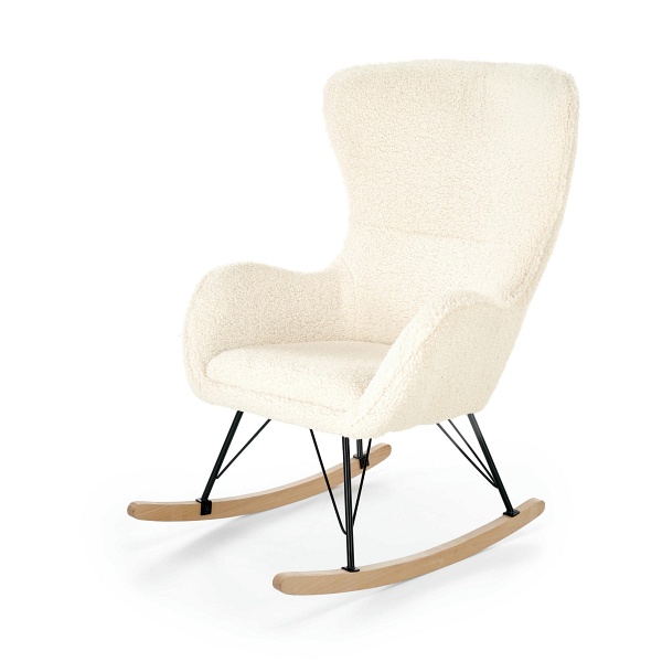 Fotel LIBERTO 2 wypoczynkowy kremowy / czarny / naturalny - Halmar