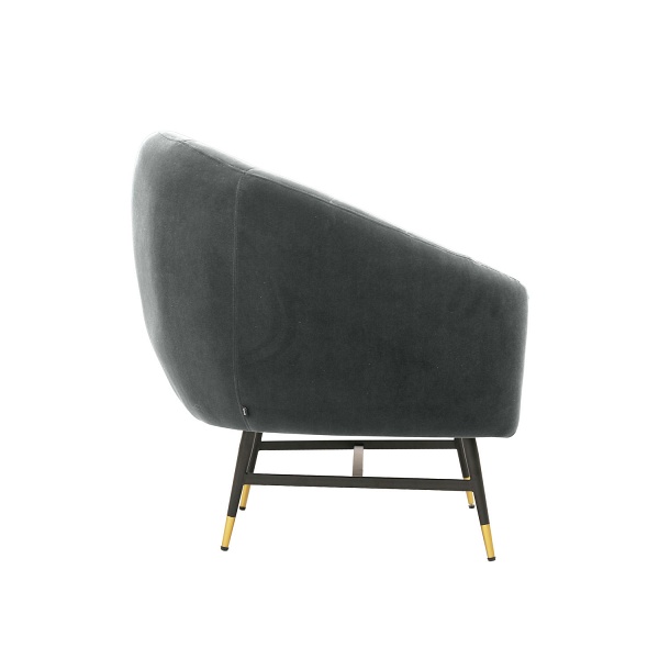 Fotel BRITNEY wypoczynkowy popielaty / czarny / złoty - Halmar