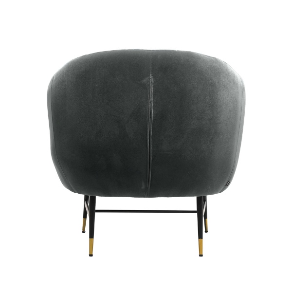 Fotel BRITNEY wypoczynkowy popielaty / czarny / złoty - Halmar