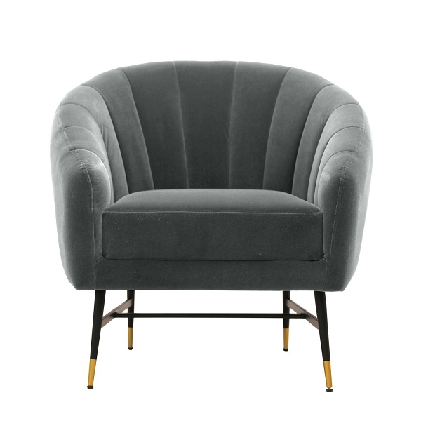 Fotel BRITNEY wypoczynkowy popielaty / czarny / złoty - Halmar