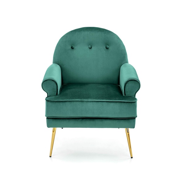 Fotel SANTI wypoczynkowy ciemny zielony / złoty - Halmar