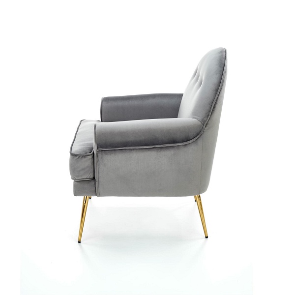 Fotel SANTI wypoczynkowy popielaty / złoty - Halmar