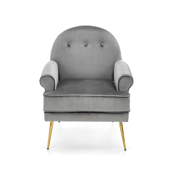 Fotel SANTI wypoczynkowy popielaty / złoty - Halmar