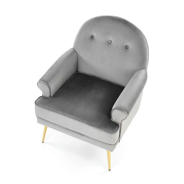 Fotel SANTI wypoczynkowy popielaty / złoty - Halmar