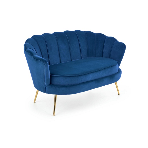 Fotel AMORINITO XL wypoczynkowy granatowy / złoty - Halmar