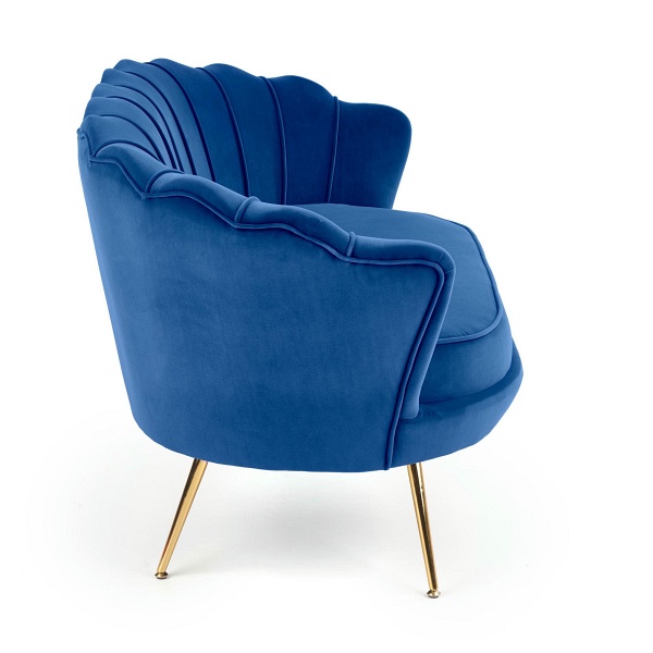 Fotel AMORINITO XL wypoczynkowy granatowy / złoty - Halmar