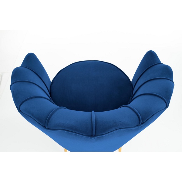 Fotel AMORINITO wypoczynkowy granatowy / złoty - Halmar