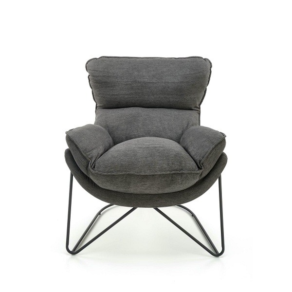 Fotel VOLKER wypoczynkowy c.popiel / czarny - Halmar