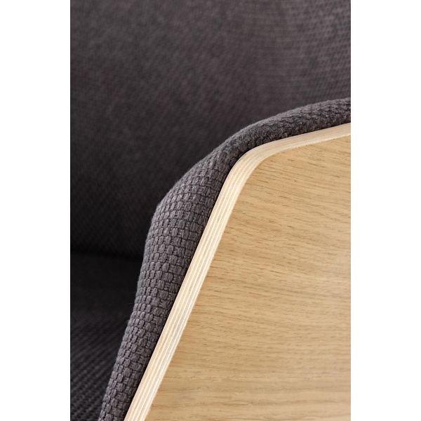 Fotel CHILLOUT wypoczynkowy ciemny popiel / dąb naturalny / czarny - Halmar