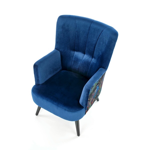 Fotel PAGONI wypoczynkowy granatowy / czarny - Halmar