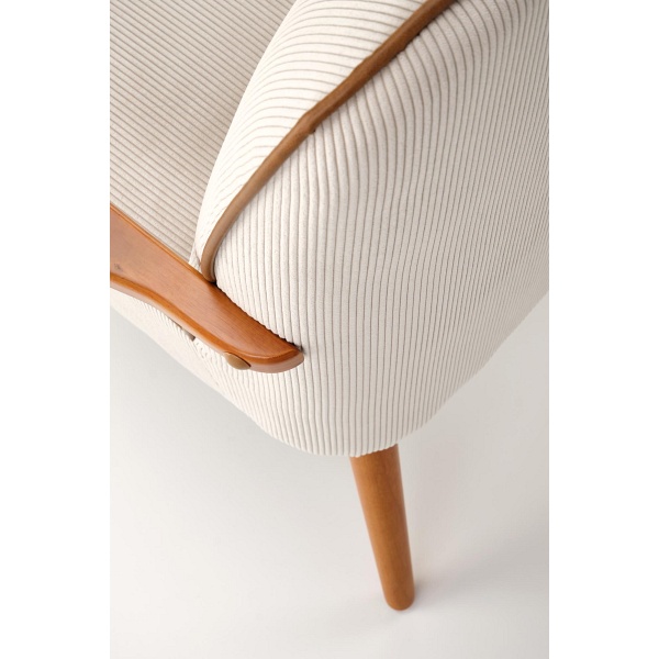 Fotel PASTORE wypoczynkowy jasny beż / jasny orzech - Halmar