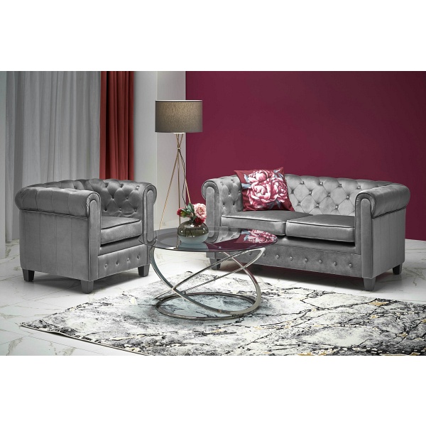 Fotel ERIKSEN XL wypoczynkowy popielaty / czarny - Halmar