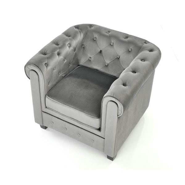 Fotel ERIKSEN wypoczynkowy popielaty / czarny - Halmar