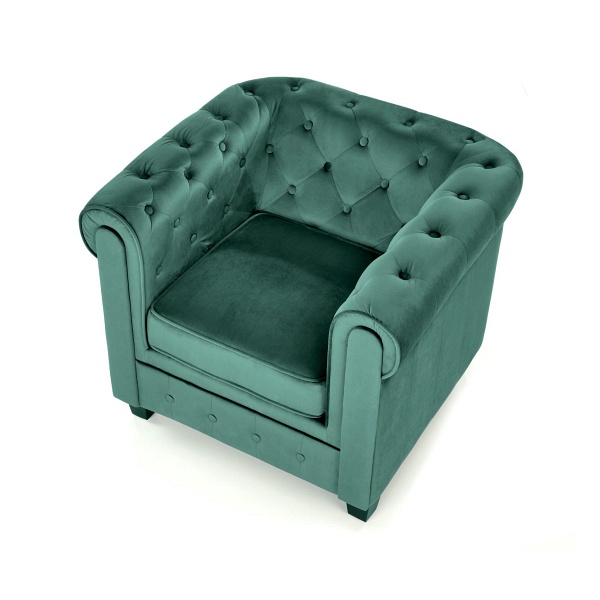 Fotel ERIKSEN wypoczynkowy ciemny zielony / czarny - Halmar