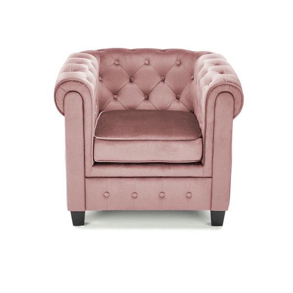 Fotel ERIKSEN wypoczynkowy różowy / czarny - Halmar