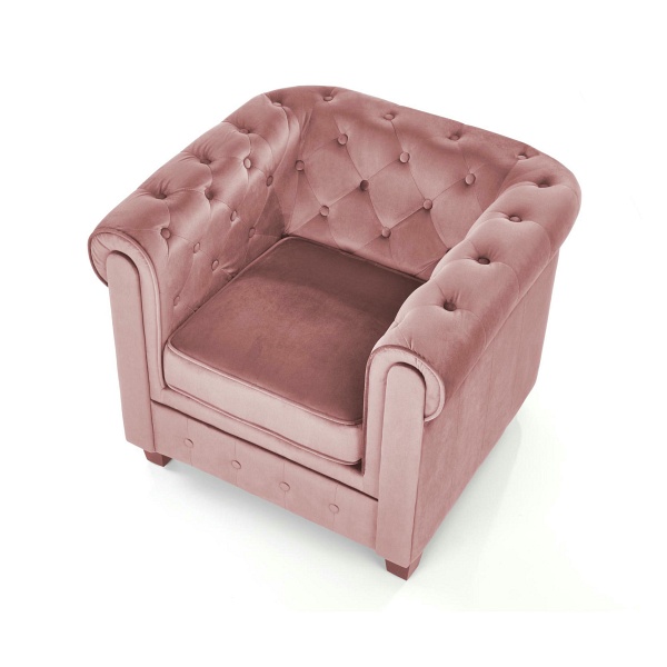 Fotel ERIKSEN wypoczynkowy różowy / czarny - Halmar