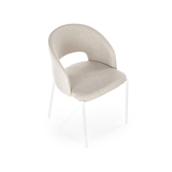 Krzesło beżowe z białymi nogami