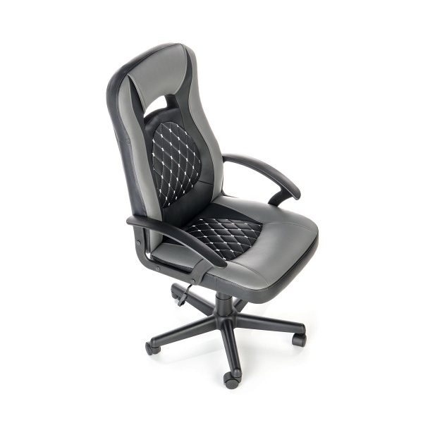 Fotel CASTANO obrotowy, popiel-czarny - Halmar