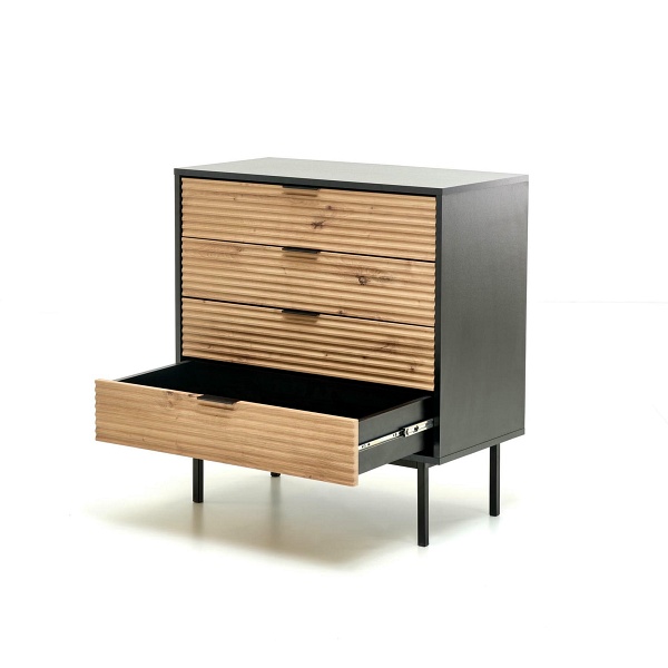 Komoda MURANO KM-2 dąb artisan/czarny - Halmar