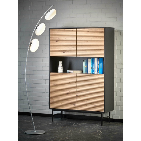 Komoda MURANO KM-3 dąb artisan/czarny - Halmar