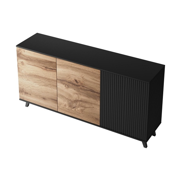 Komoda RANDOM KM-1 dąb wotan/czarny - Halmar